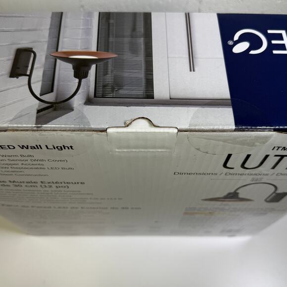 Lutec 12" Barnlight Outdoor Wall Light black/copper, Dusk to dawn - Picture 3 of 9